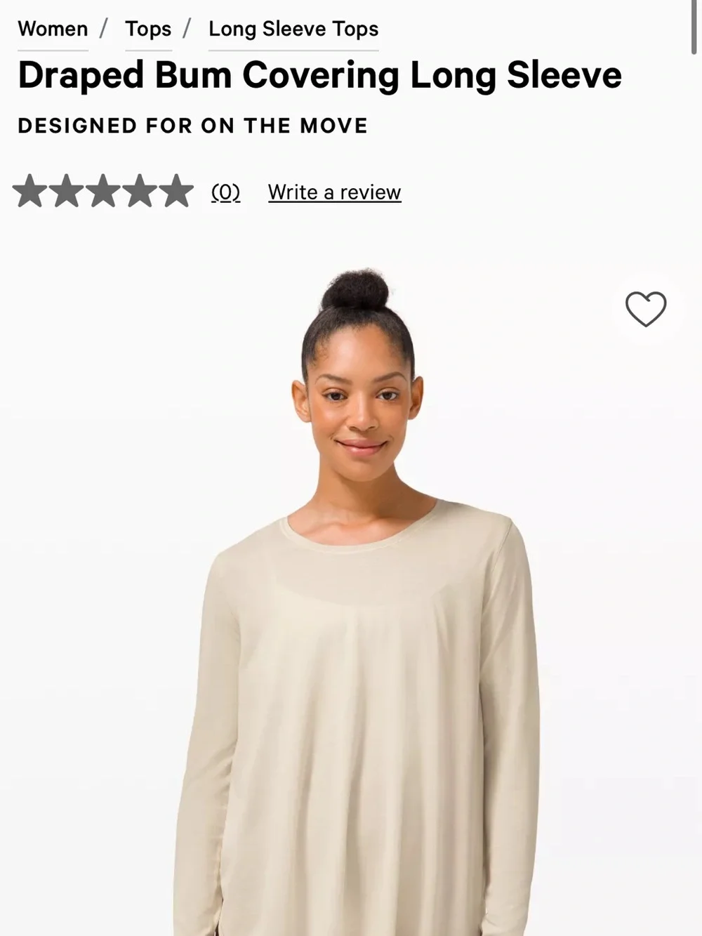 lululemon athletica Relaxed Scoop-Neck Long Sleeve Top — Light Beige